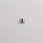 Czech Glass Flat Back Rose Cut Stone - Square 04x4MM CRYSTAL AB Foiled