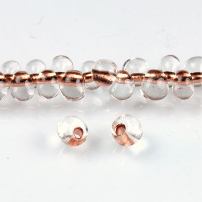 Preciosa Czech Glass Drop Seed Bead - 5/0 CRYSTAL COPPER LINE 68105