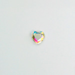 Glass Flat Back Rose Cut Fancy Foiled Stone  - Heart 06MM CRYSTAL AB