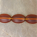 Czech Pressed Glass Bead - Ribbed Melon Oval 17x11MM MATTE MADEIRA TOPAZ