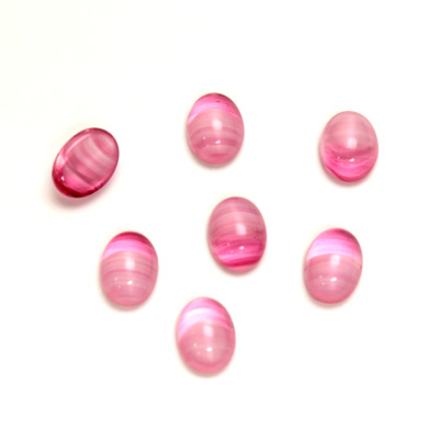 Glass Medium Dome Cabochon - Oval 08x6MM PORPHYR ROSE