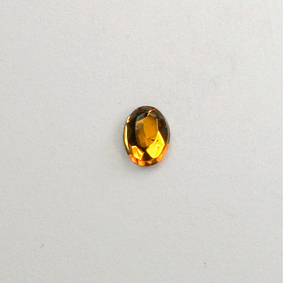 Glass Flat Back Rose Cut Faceted Foiled Stone - Oval 08x6MM TOPAZ