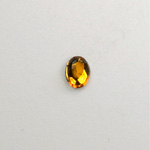 Glass Flat Back Rose Cut Faceted Foiled Stone - Oval 08x6MM TOPAZ