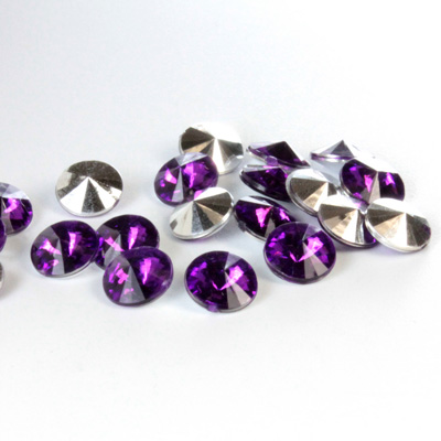 Plastic Point Back Foiled Rivoli 06MM AMETHYST