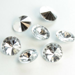 Plastic Point Back Foiled Rivoli 10MM CRYSTAL