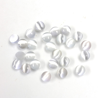 Fiber-Optic Cabochon - Round 04MM CAT'S EYE LT GREY