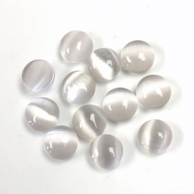 Fiber-Optic Cabochon - Round 07MM CAT'S EYE LT GREY