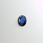 Glass Flat Back Foiled Rauten Rose - Oval 10x8MM BERMUDA BLUE Coated