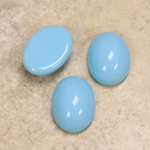 Glass Medium Dome Opaque Cabochon - Oval 18x13MM LT BLUE TURQUOISE