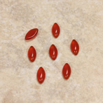 Glass Medium Dome Cabochon - Navette 08x4MM CORNELIAN