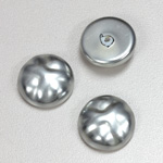 Glass Cabochon Baroque Top Pearl Dipped - Round 18MM LT GREY
