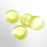 Fiber-Optic Flat Back Stone with Faceted Top and Table - Round 13MM CAT'S EYE YELLOW