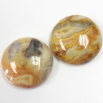 Gemstone Cabochon - Round 25MM MEXICAN CRAZY LACE