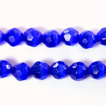 Fiber Optic Synthetic Cat's Eye Bead - Round Faceted 08MM CAT'S EYE ROYAL BLUE