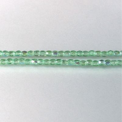 Czech Glass Fire Polish Bead - Round 02MM PERIDOT AB