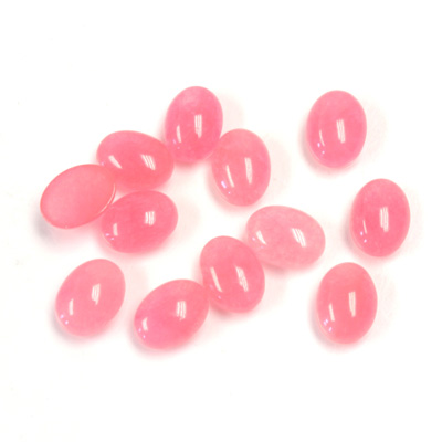 Gemstone Flat Back Cabochon - Oval 08x6MM QUARTZ DYED #98 SALMON