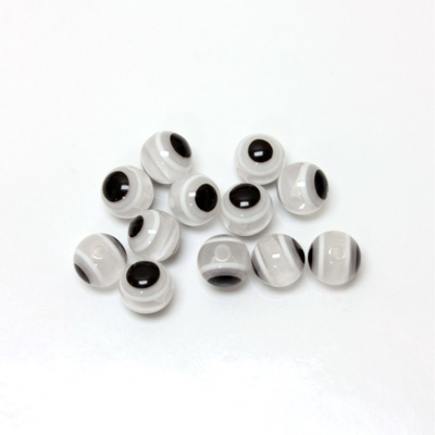 Plastic Eye Bead - Round 08MM WHITE