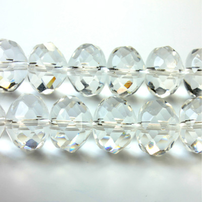 Chinese Cut Crystal Bead - Rondelle 08x10MM CRYSTAL