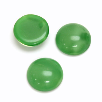 Glass Medium Dome Cabochon - Round 15MM MOONSTONE GREEN