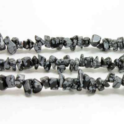 Gemstone Bead - Chip Baroque SNOWFLAKE OBSIDIAN