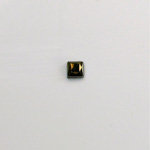 Czech Glass Flat Back Rose Cut Stone - Square 04x4MM IRIS BROWN Metallic Coated