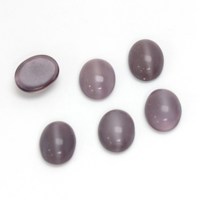 Glass Medium Dome Cabochon - Oval 10x8MM MOONSTONE AMETHYST