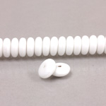 Czech Pressed Glass Bead - Smooth Rondelle 8MM MATTE WHITE