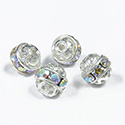 Metal Fancy Rhinestone Ball 9MM CRYSTAL AB-SILVER