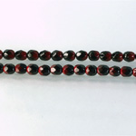 Czech Glass Fire Polish Bead - Round 04MM BLACK-RED 89095