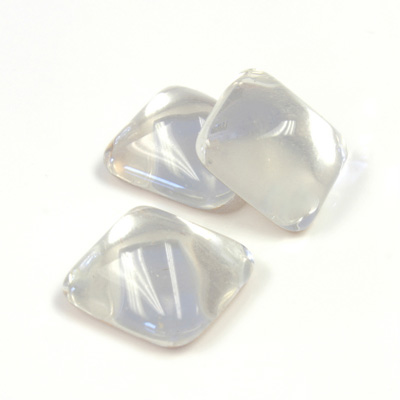 Glass High Dome Foiled Cabochon - Square 12x12MM CRYSTAL