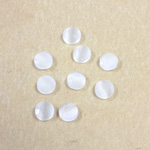 Fiber-Optic Flat Back Stone with Faceted Top and Table - Round 05MM CAT'S EYE WHITE