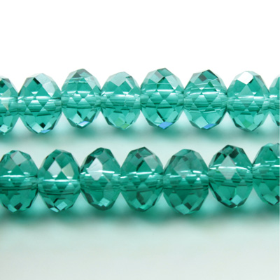 Chinese Cut Crystal Bead - Rondelle 06x8MM TEAL