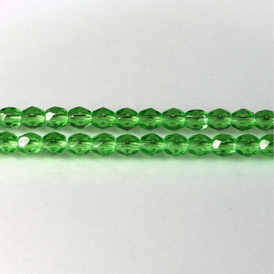 Czech Glass Fire Polish Bead - Round 04MM LT EMERALD