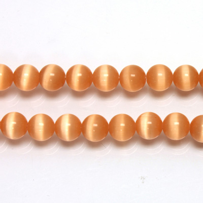 Fiber-Optic Synthetic Bead - Cat's Eye Smooth Round 06MM CAT'S EYE PEACH