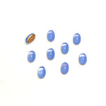 Glass Medium Dome Foiled Cabochon - Oval 06x4MM OPAL BLUE