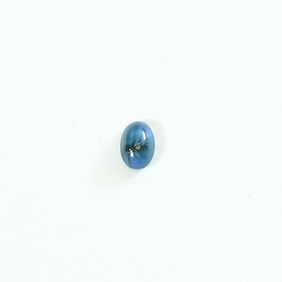 Glass Medium Dome Lampwork Cabochon - Oval 06x4MM SWIRL BLUE (02953)