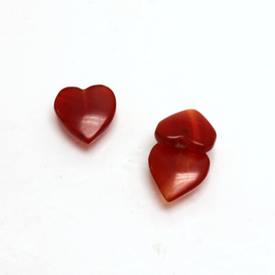 Gemstone 1-Hole Heart 10MM CORNELIAN