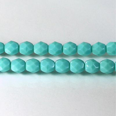 Czech Glass Fire Polish Bead - Round 06MM TURQUOISE