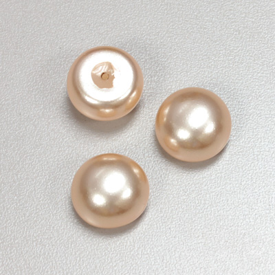 Glass High Dome Cabochon Pearl Dipped - Round 16MM LT ROSE