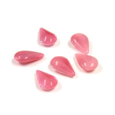 Glass Point Back Buff Top Stone Opaque Doublet - Pear 10x6MM PINK MOONSTONE