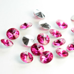 Plastic Point Back Foiled Rivoli 08MM ROSE