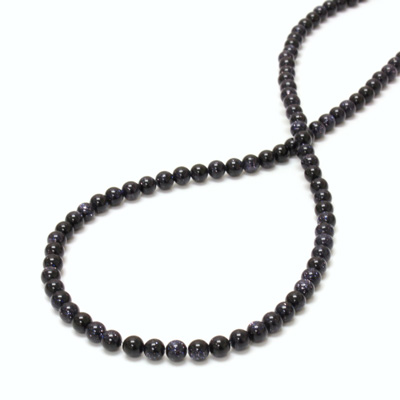 Man-made Bead - Smooth Round 04MM BLUE GOLDSTONE