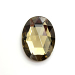 Glass Flat Back Foiled Rauten Rose - Oval 25x18MM BLACK DIAMOND