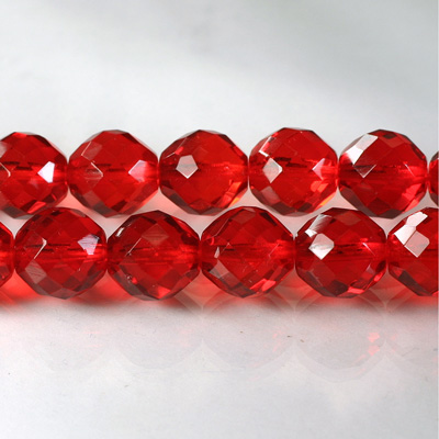 Czech Glass Fire Polish Bead - Round 10MM RUBY