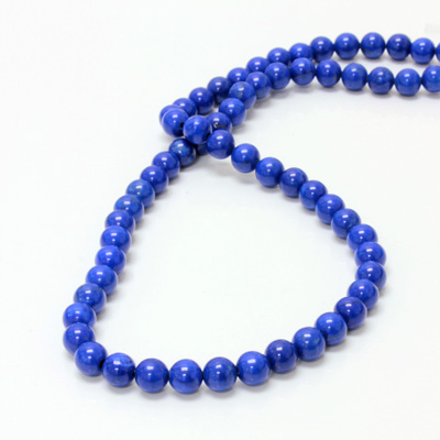 Gemstone Bead - Smooth Round 06MM HOWLITE DYED LAPIS