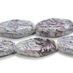 Glass Lampwork Bead - Kite Diamond Shape 30x20MM GRANITE MATRIX