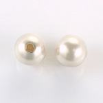 Czech Glass Pearl 1-Hole Ball - 14MM WHITE 70401