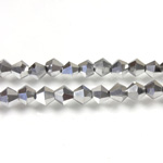Chinese Cut Crystal Bead - Bicone 04x4MM SILVER METALLIC