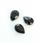 Plastic Point Back Opaque Stone - Pear 14x10MM JET