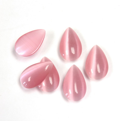 Fiber-Optic Cabochon - Pear 13x8MM CAT'S EYE LT PINK